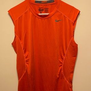 Orange Nike Dri-Fit Pro Combat Sleeveless Tee